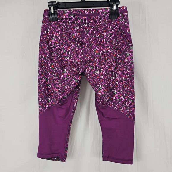 Lululemon Real Quick Crop Paradise Camo Multi Regal Plum Womens Size 8 - Picture 6 of 10